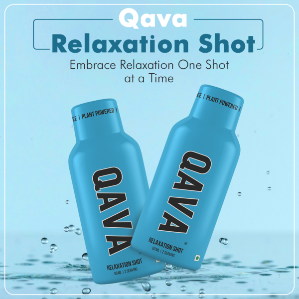 QAVA Relaxation Shot | Plant Powered | Kava Kava | 55 ML (Pack of 4) | No Added Sugar | Zero Calorie